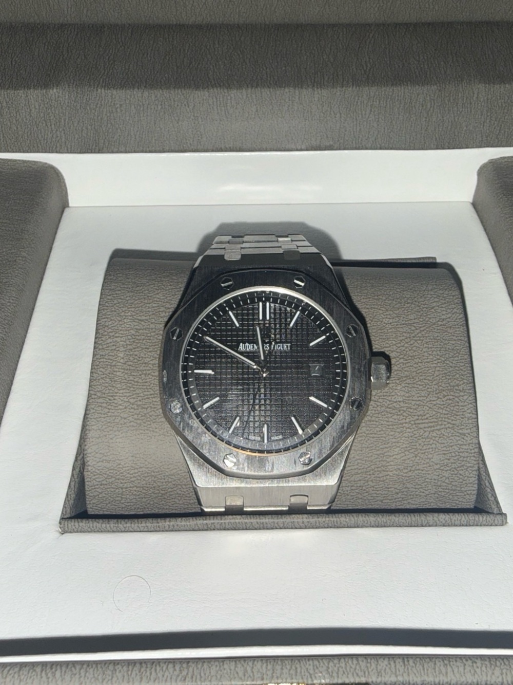 Audemars Piguet Stainless Steel Black Dial Mens Watch